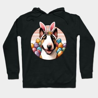 Bull Terrier with Bunny Ears Celebrating Easter Joy Hoodie